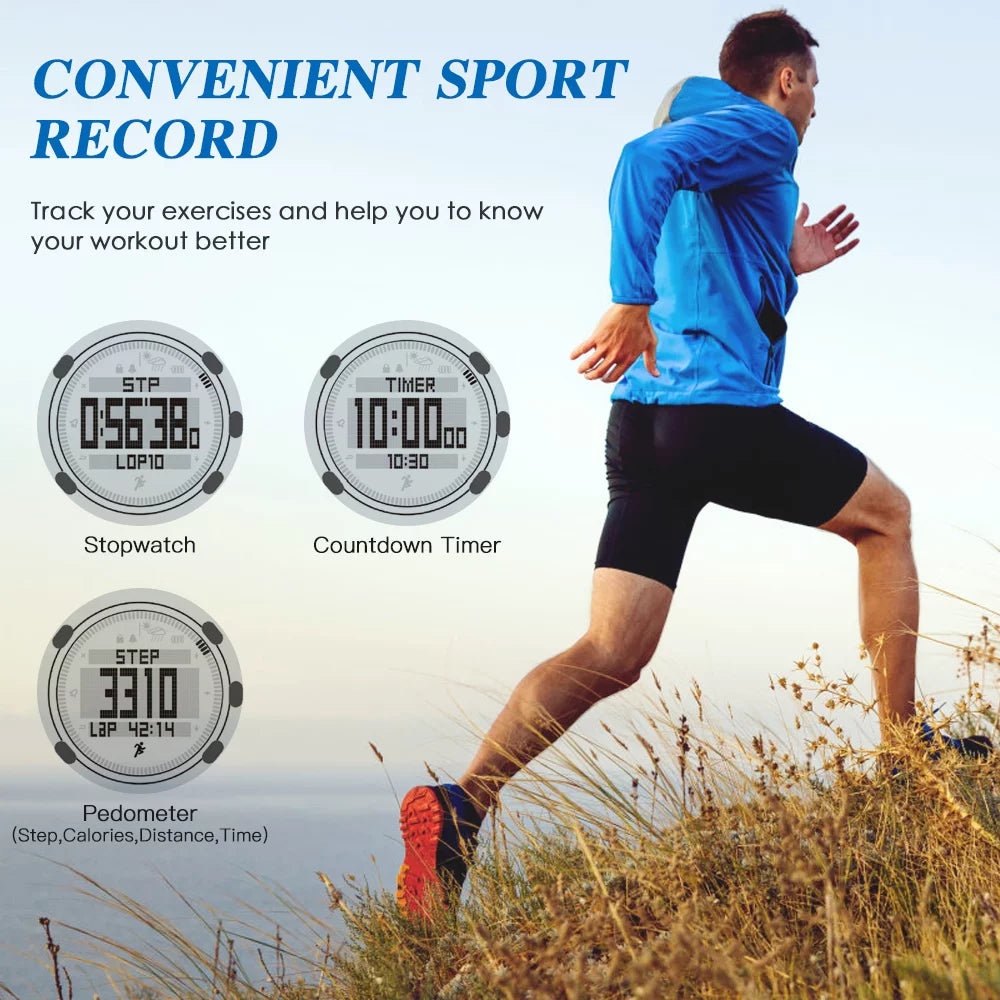 Barometer Altimeter Compass Weather Forecast Men Watch 50meters-resistant Multifunctional Outdoor Sports Watch L88898