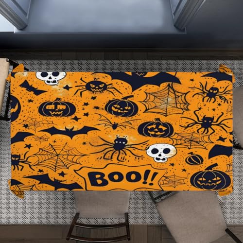 Skull Skeleton Rectangle Table Cloth 60 x 120 inch Fabric Tablecloth E2064