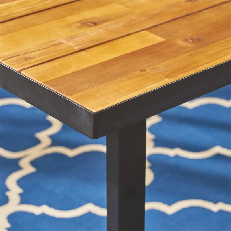 Black Acacia Wood and Iron Outdoor Dining Table Z307