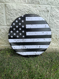 Black & White Distressed Spare Tire Cover B640
