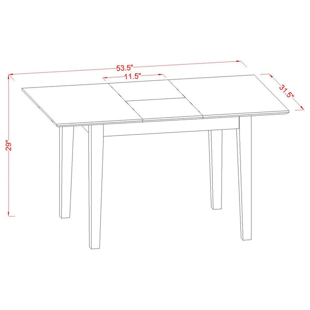 5-Pc Wood Dining Table Set with 4 Padded Chairs P146