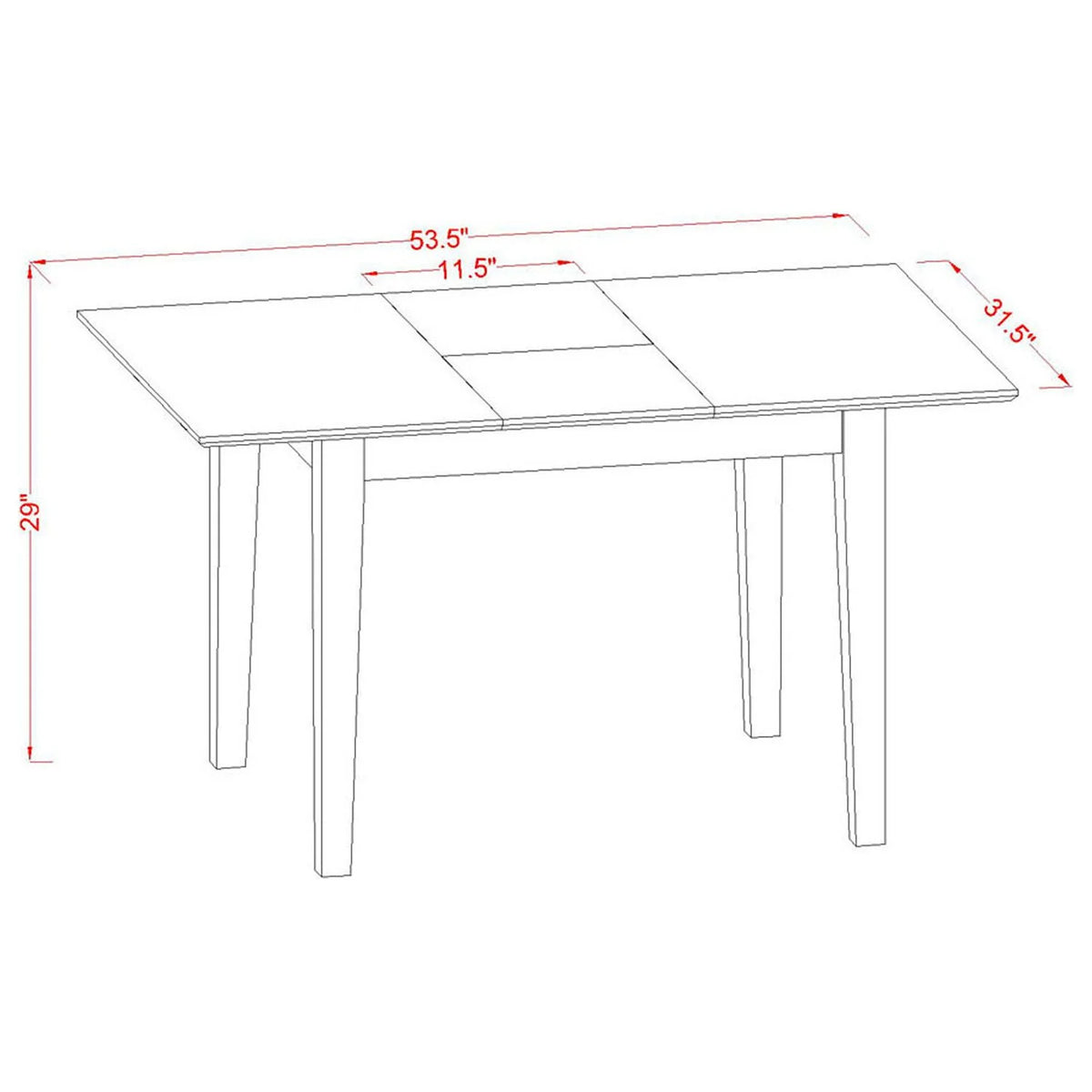 5-Pc Wood Dining Table Set with 4 Padded Chairs P146
