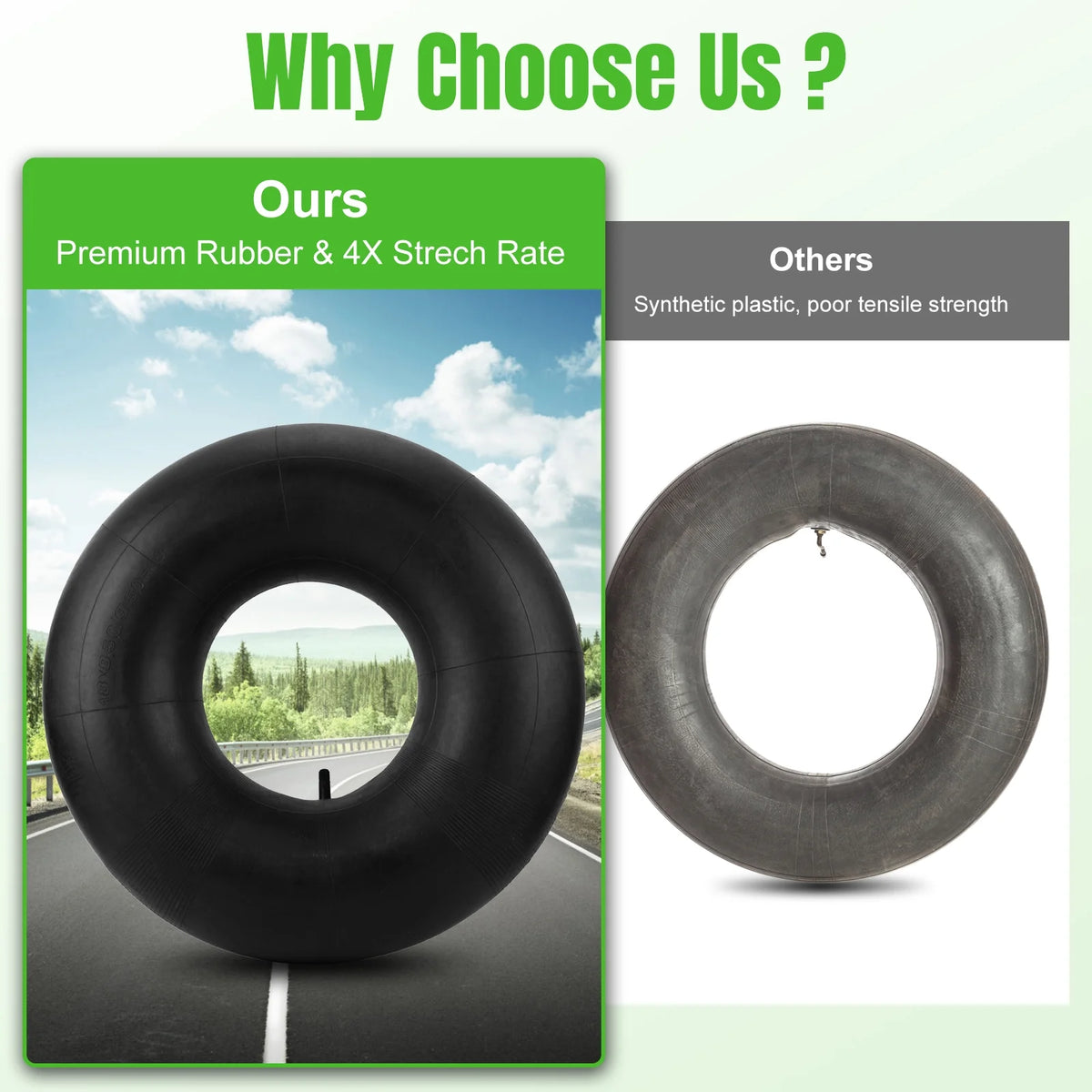 4.80/4.00-8 Replacement Tire Inner Tubes with TR-13 Straight Valve Stem, 2 Pack R500719
