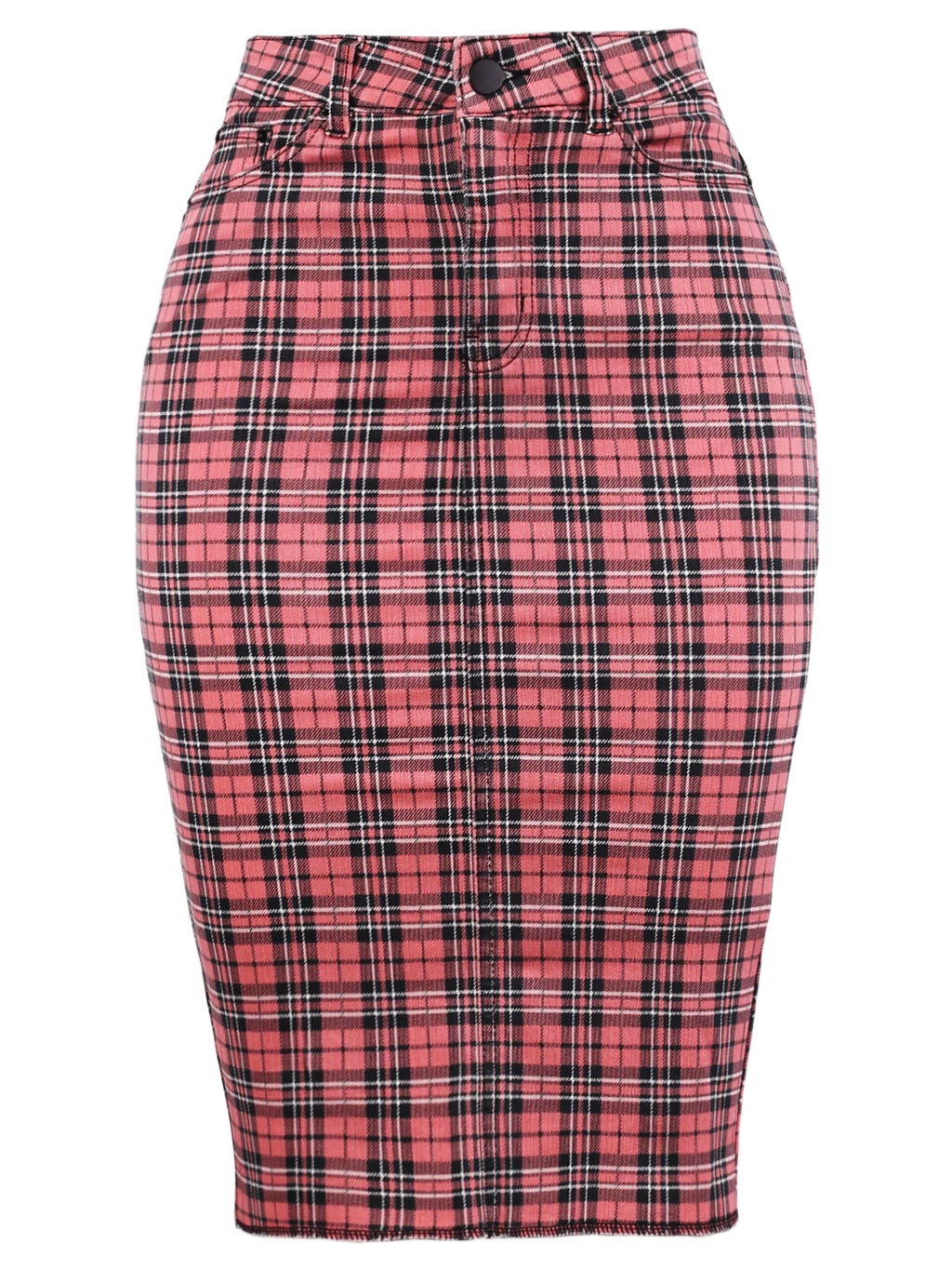 Slim Fit Rayon Knee Length Back Slit Denim Pencil Skirt S2604