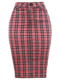 Slim Fit Rayon Knee Length Back Slit Denim Pencil Skirt S2604