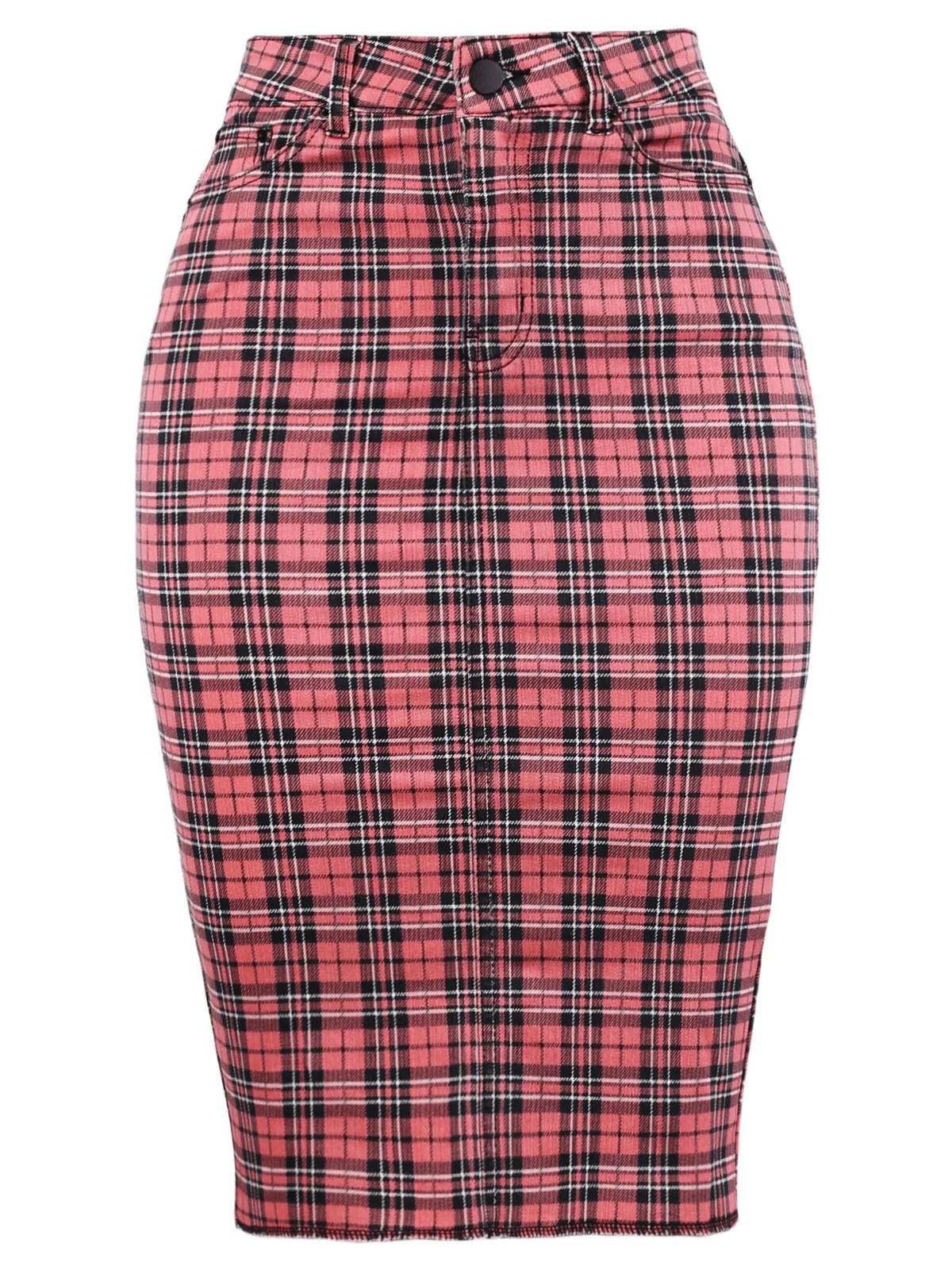 Slim Fit Rayon Knee Length Back Slit Denim Pencil Skirt S2604