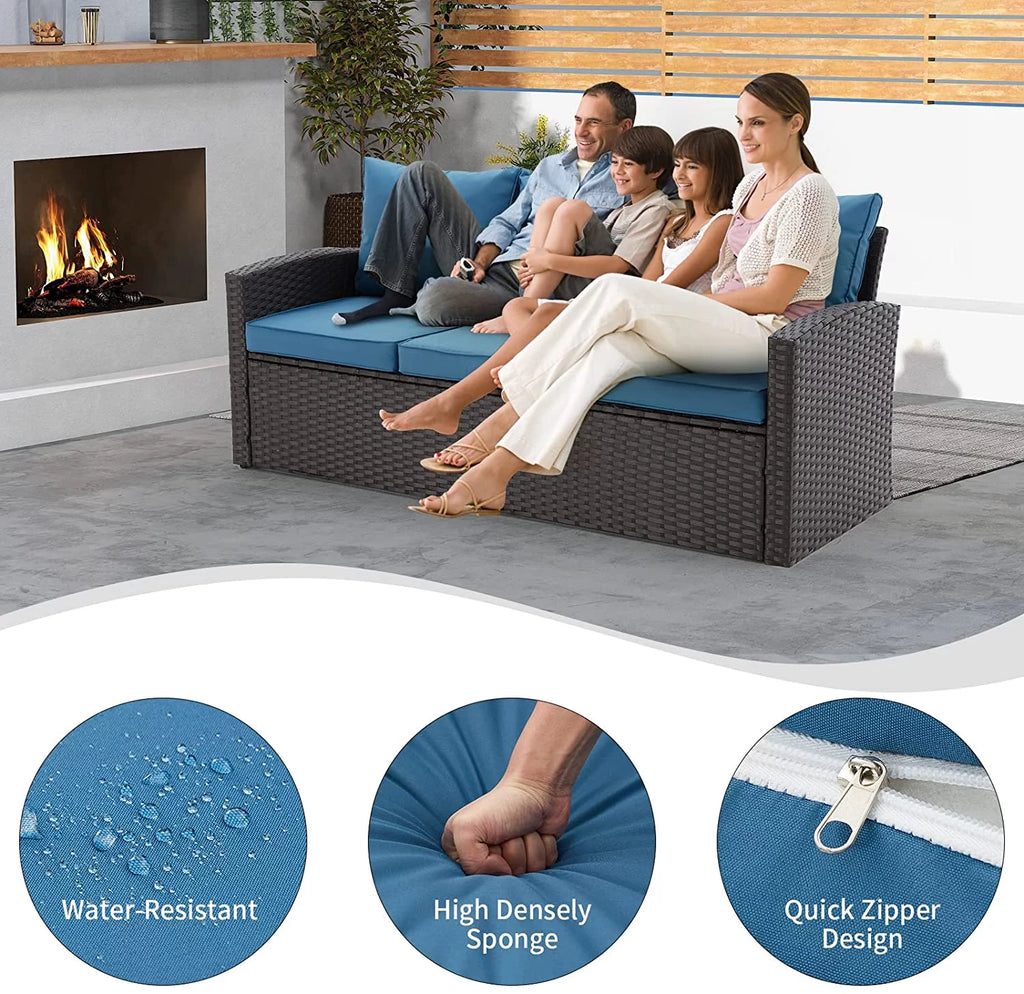 6 Pieces All Weather Wicker Rattan Patio Furniture Set Z185