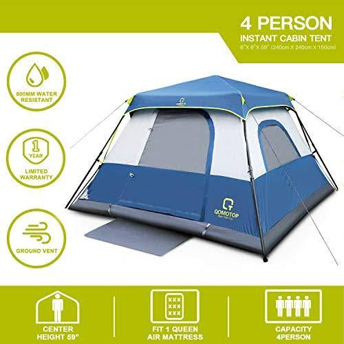 4 Person Water-Proof Pop Up Tent with Carry Bag A619