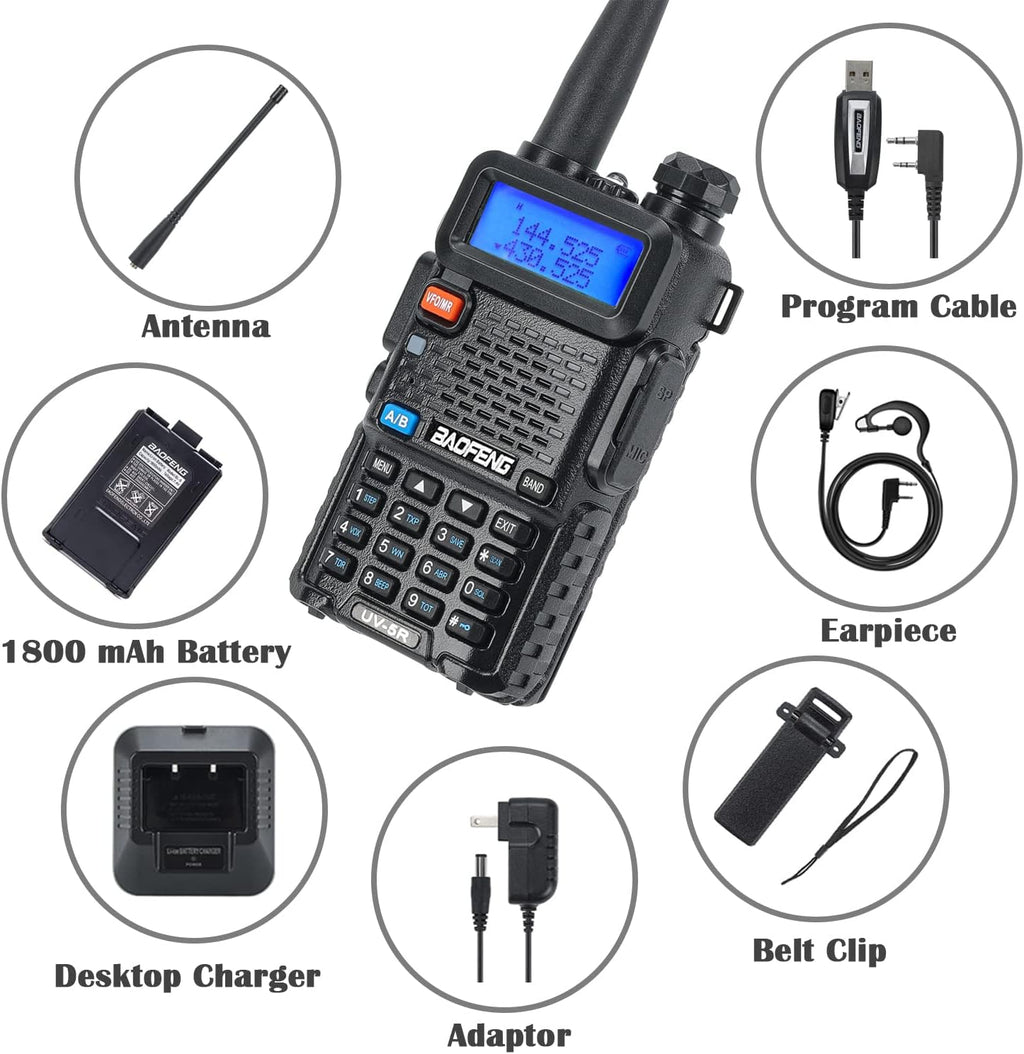 2 Pcs Dual Band Amateur Radio VHF/UHF Walkie Talkie K647