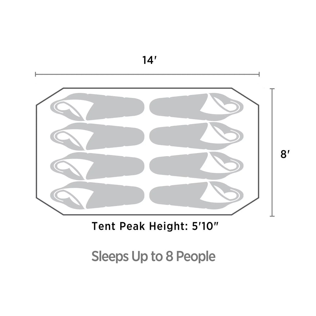 8 Person 3 Season Dome Tent with Room Divider & Rainfly Z36650