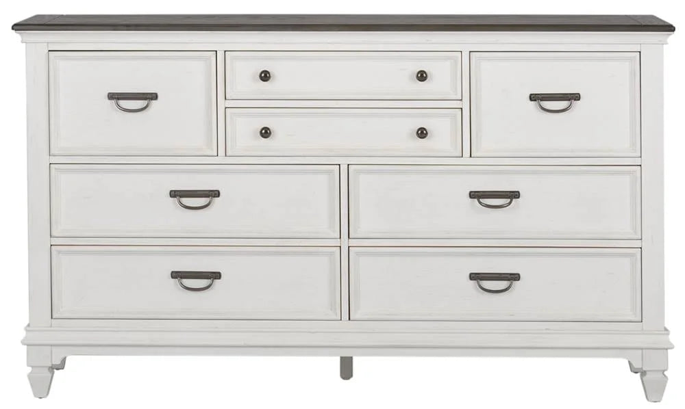 Wirebrushed White 8 Drawer Dresser C9686