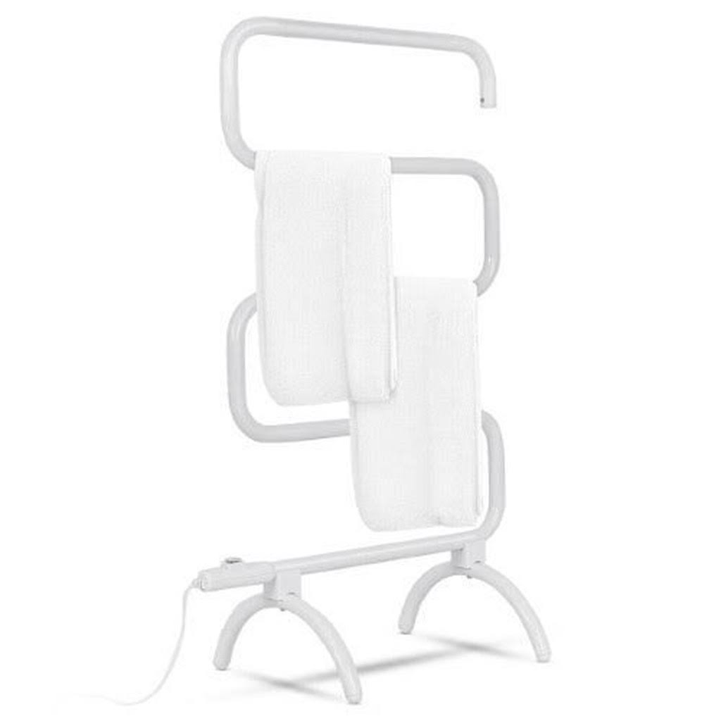 100W Electric Towel Warmer Drying Rack White I828002
