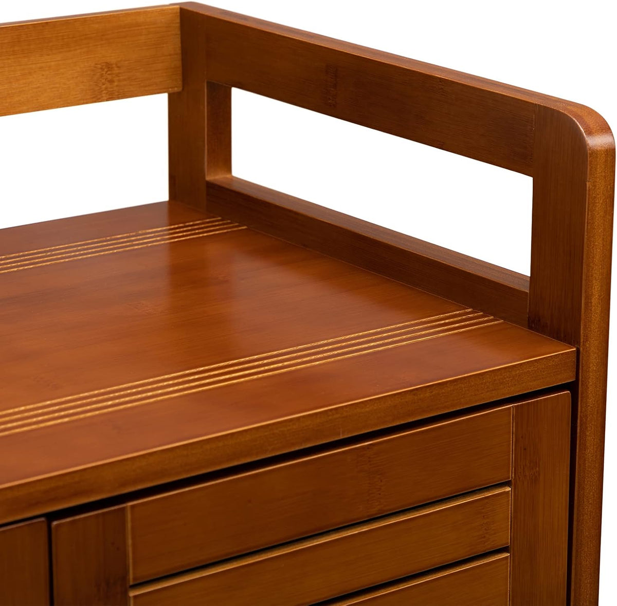 Bamboo Floor Storage Cabinet with 2 Doors Y597680