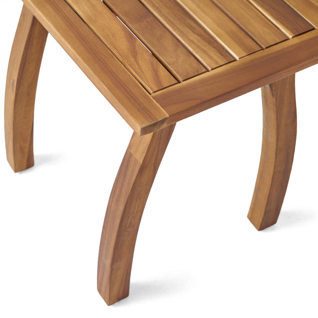 2 Seater Acacia Wood Rocking Chairs and Side Table Set I958