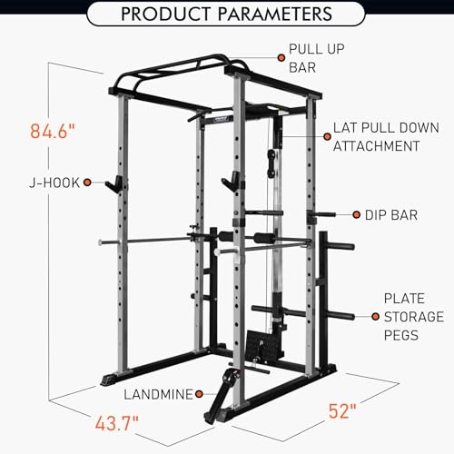 Power Cage with Cable Crossover and Squat Rack F728