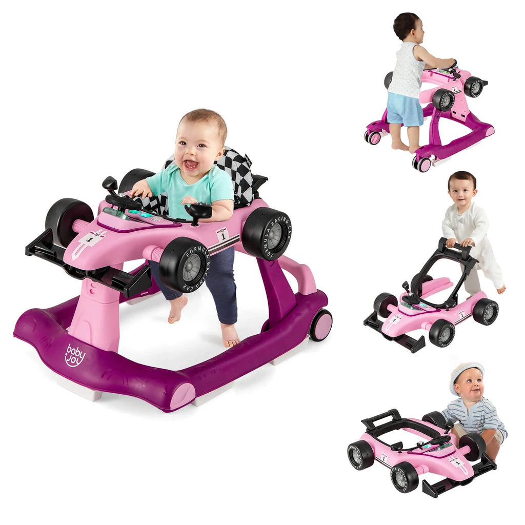 Foldable Adjustable Height Blue Baby Walker O7368