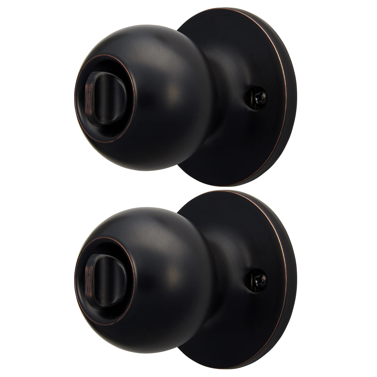 Keyed Entry Ball Style Doorknob Oil-Rubbed Bronze Twin Pack D7850