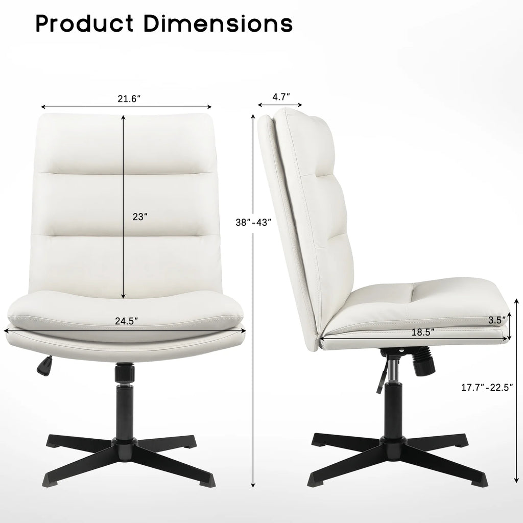 High Back Armless PU Leather Office Desk Chair B697781