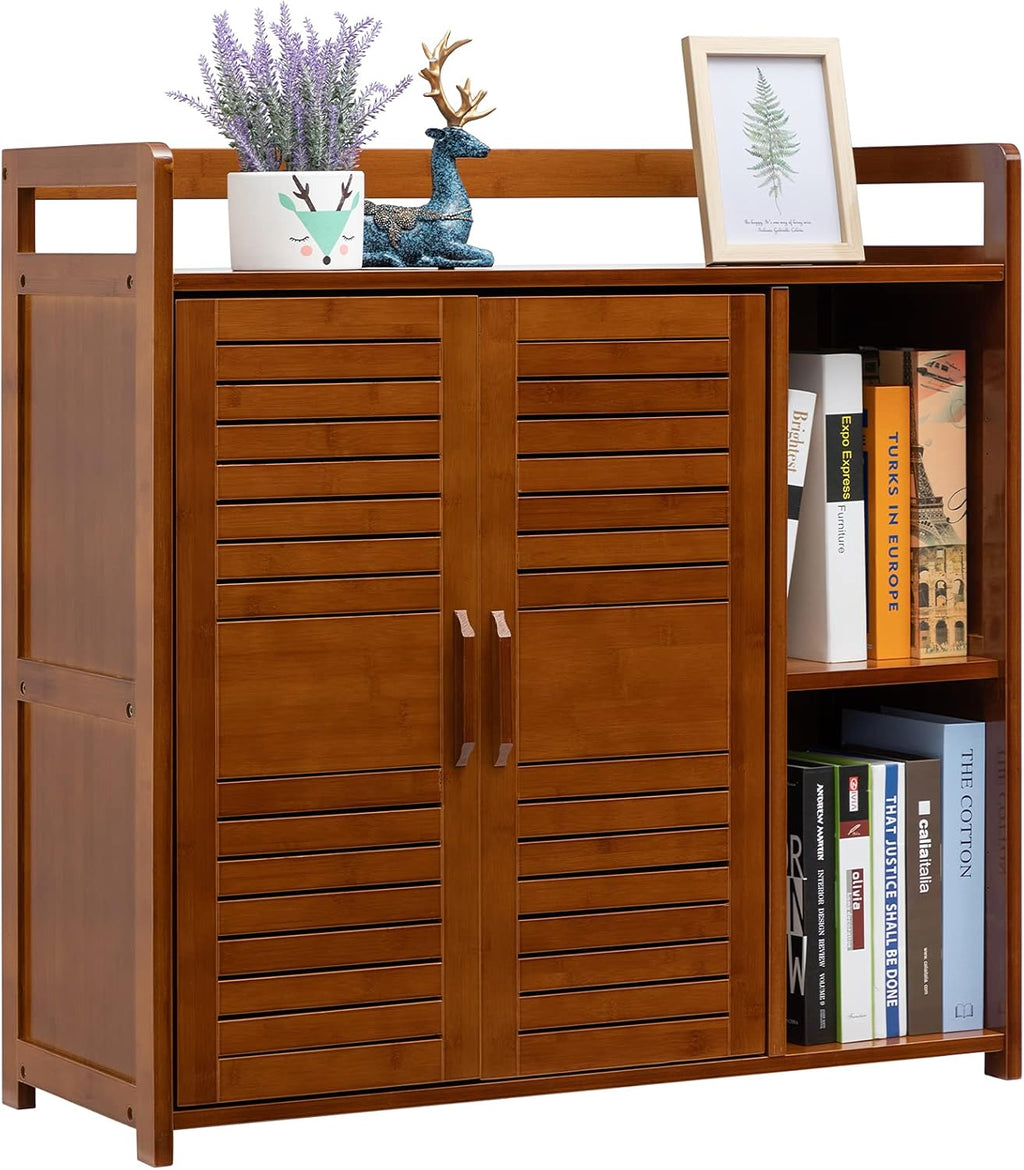 Bamboo Floor Storage Cabinet with 2 Doors Y597680