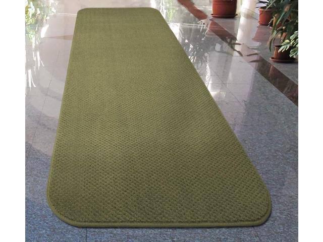 Olive Green 6 ft. x 36 in. Skid-Resistant Carpet Runner V471870
