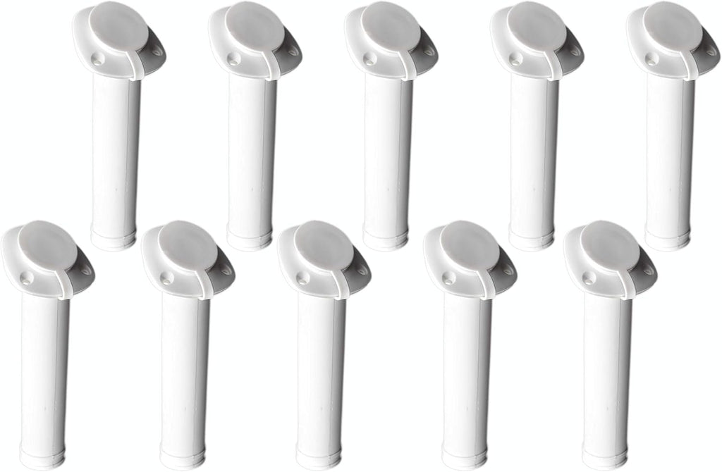 White Nylon Flush Mount Rod Holder with Cap Cover and Gasket 10pcs Y853