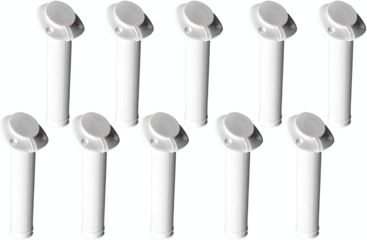White Nylon Flush Mount Rod Holder with Cap Cover and Gasket 10pcs Y853