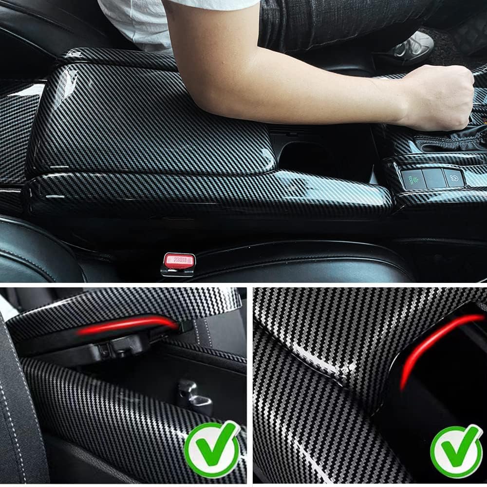 Carbon Fiber Color Car Armrest Box Cover Center Console Panel W975