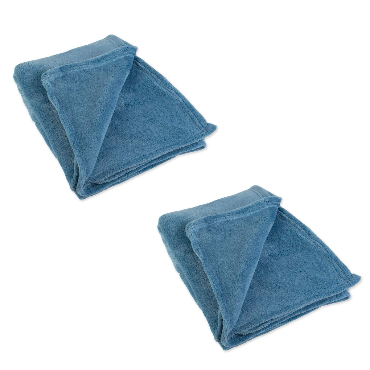 Solid Plush Fleece Throw Copen Blue 50 x 60 in. Pack of 2 T888