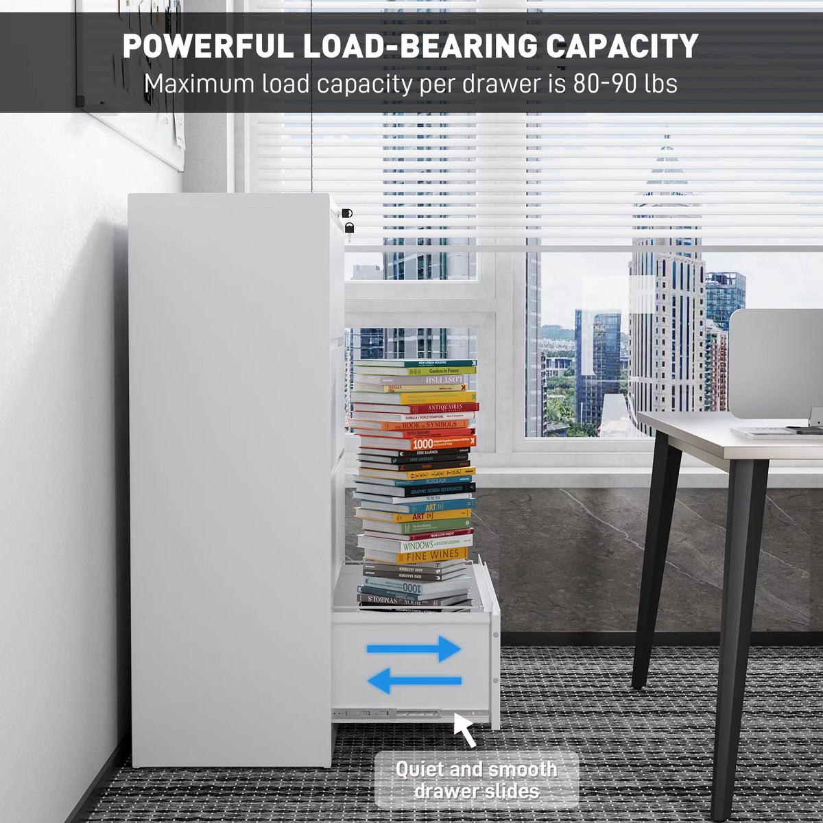 4 Drawer Metal File Cabinet with Lock D83771