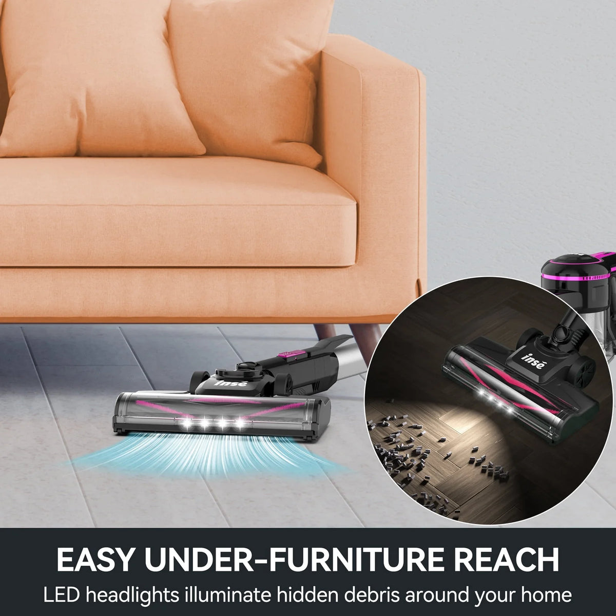 Cordless Stick Vacuum Cleaner 6-in-1 Lightweight Handheld Vacuum Blue U691