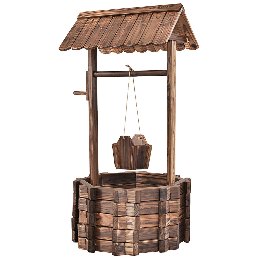 Wooden Wishing Well Planter G66421