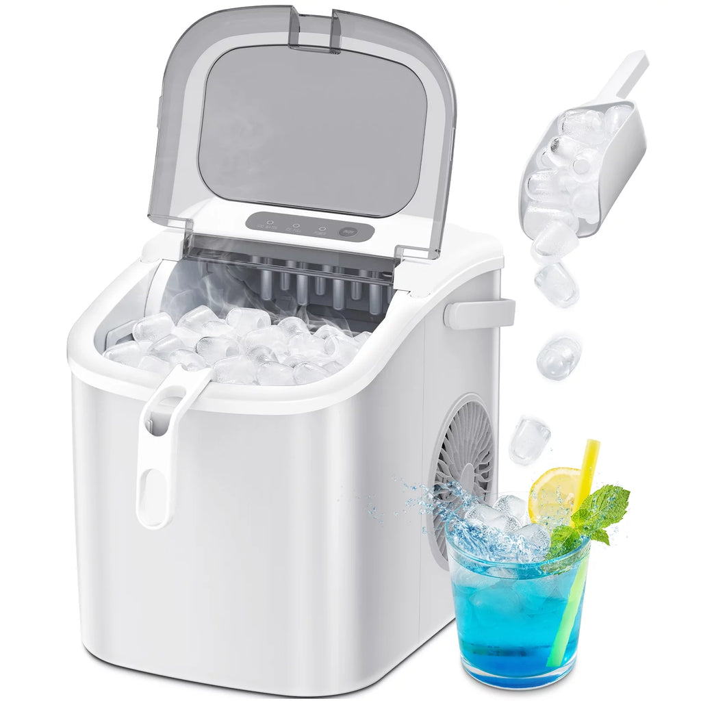 Portable Countertop Ice Maker with Handle, 26Lbs/24H, Black Y1865