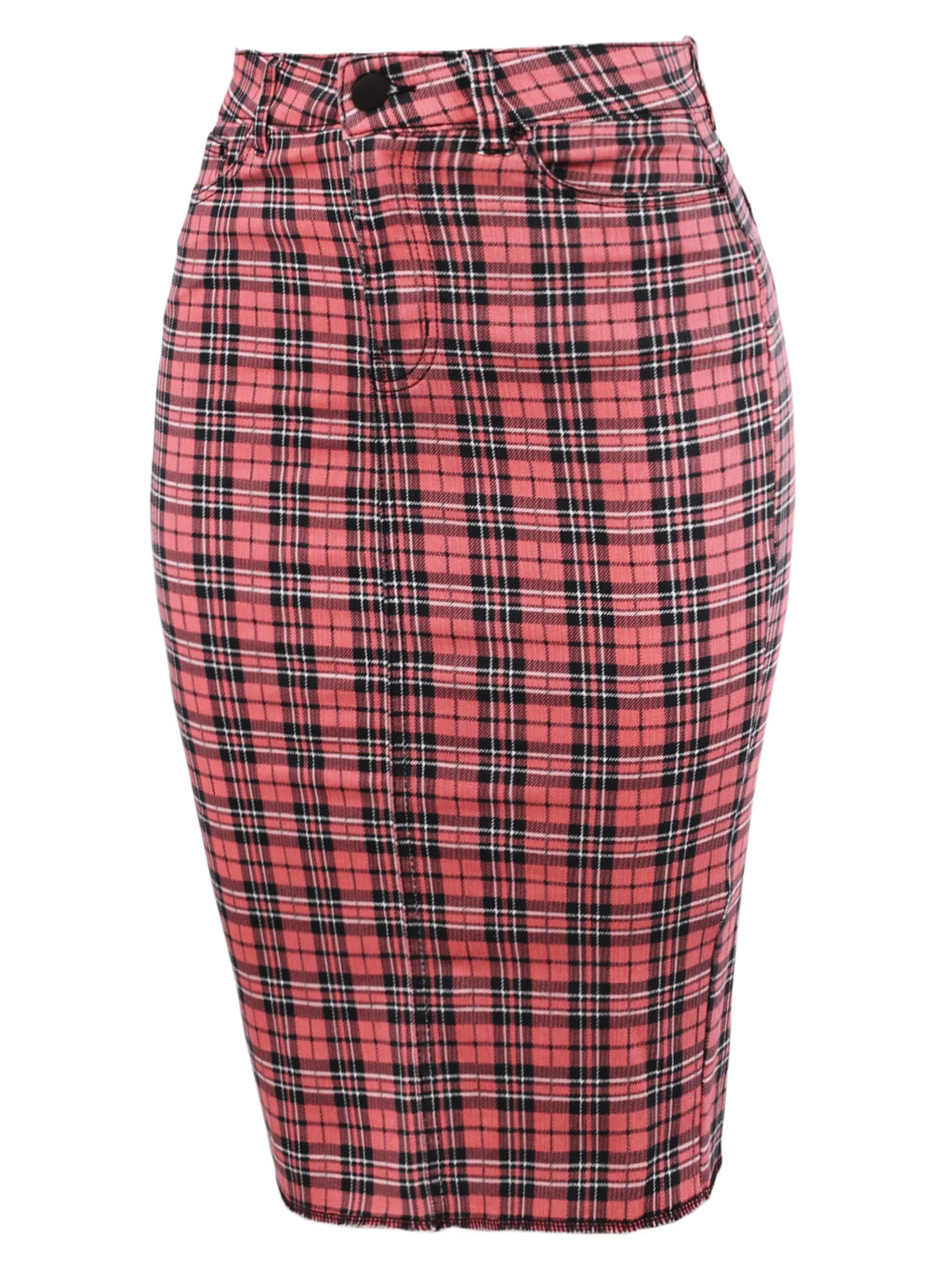 Slim Fit Rayon Knee Length Back Slit Denim Pencil Skirt S2604