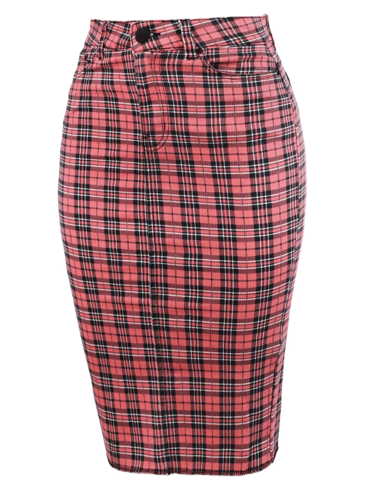 Slim Fit Rayon Knee Length Back Slit Denim Pencil Skirt S2604