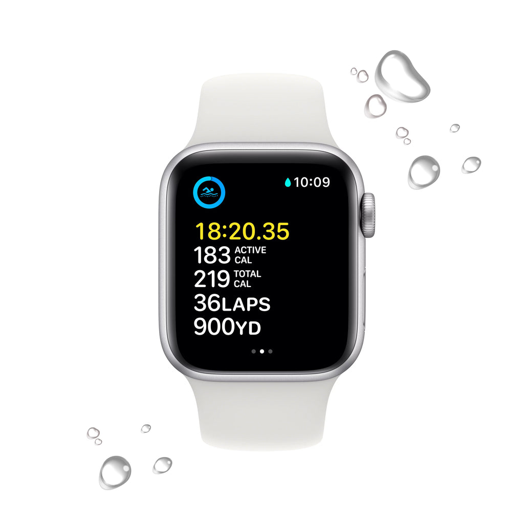 Apple Watch SE 2nd Gen GPS 40mm Silver Aluminum Case with White Sport Band Z3085