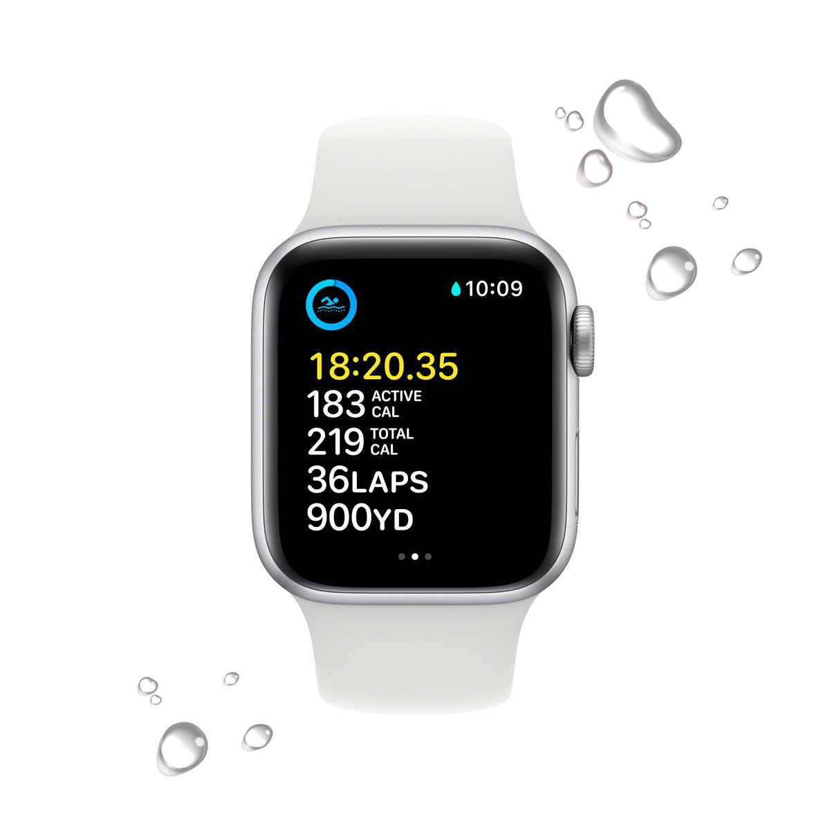 Apple Watch SE 2nd Gen GPS 40mm Silver Aluminum Case with White Sport Band Z3085