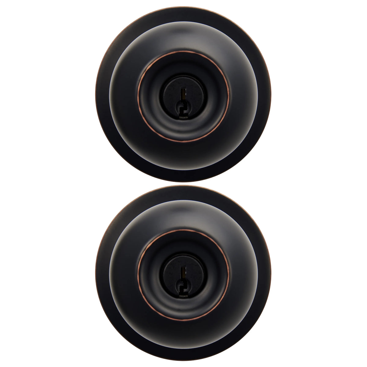 Keyed Entry Ball Style Doorknob Oil-Rubbed Bronze Twin Pack D7850