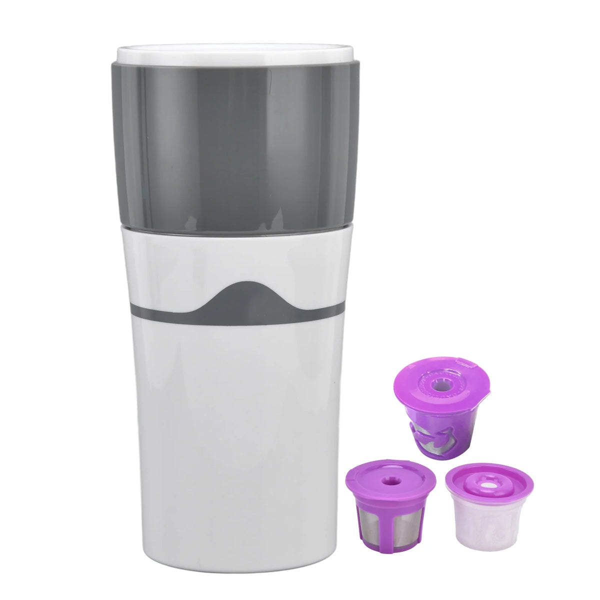 Portable PP Drip Coffee Maker for K Cups Gray White V678