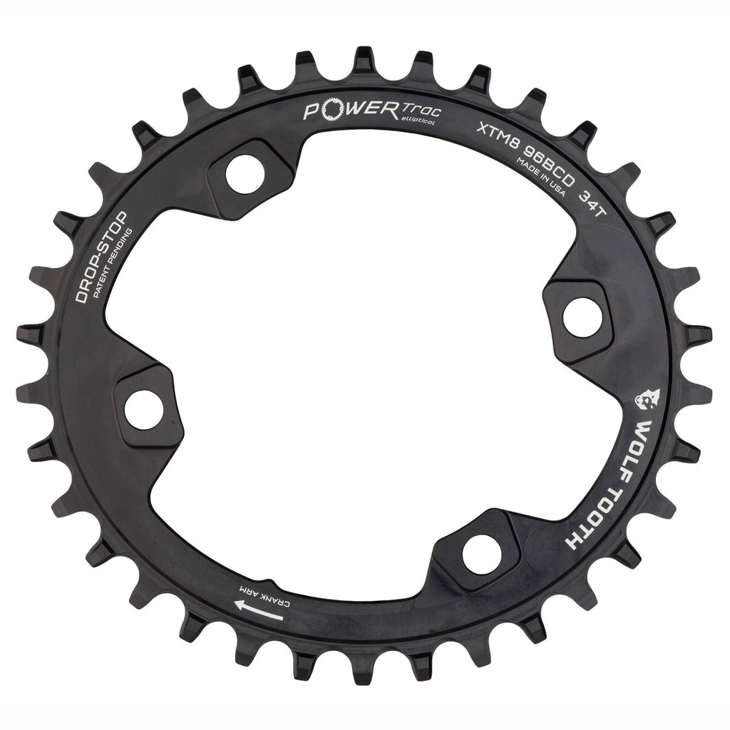 34T x 96 Asymmetrical BCD Black Chainring B356