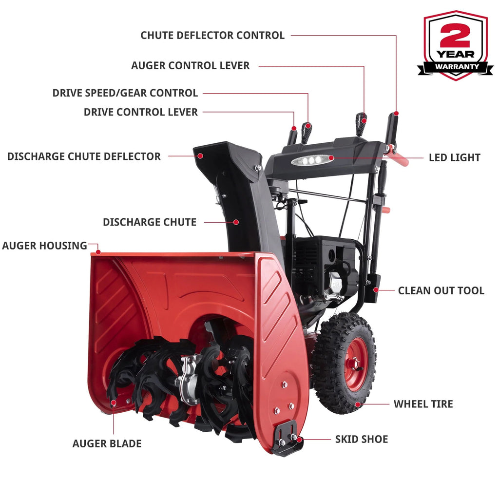 24 in. Two-Stage 212CC Self-Propelled Gas Snow Blower B86237