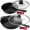 Cast Iron Skillet Set with Glass Lids M584278