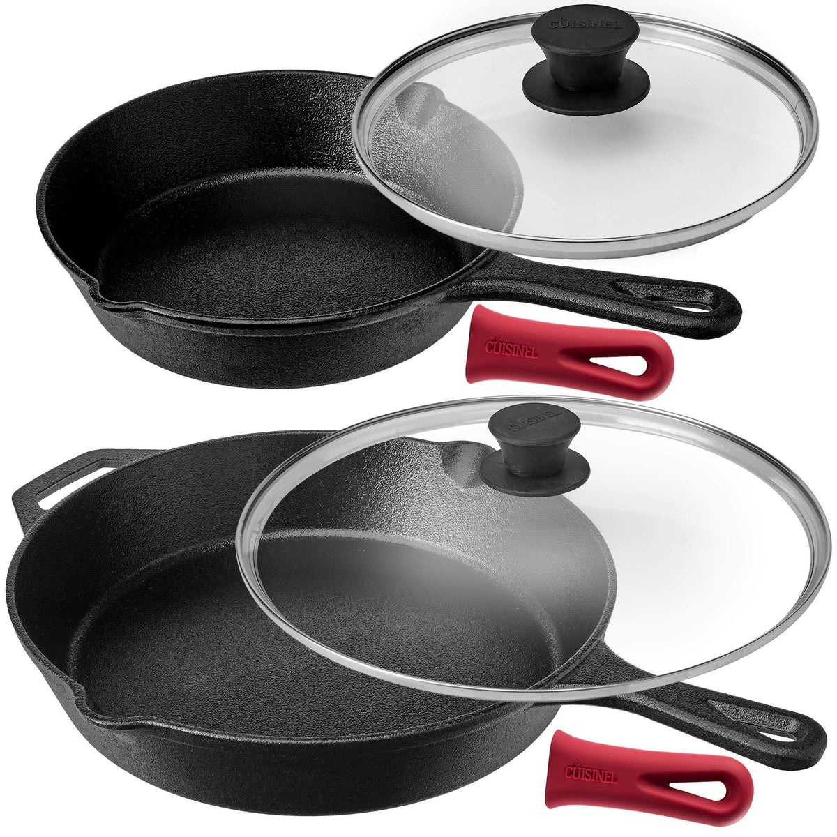 Cast Iron Skillet Set with Glass Lids M584278