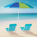 7.5 feet Beach Umbrella with Tilt, Sand Anchor, UV Protection I98485