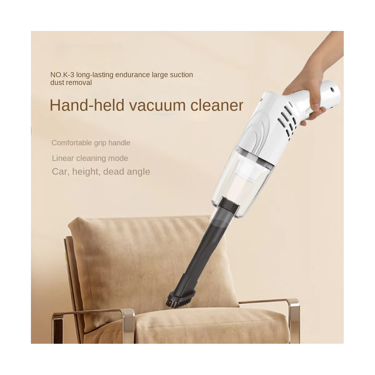 3 in 1 Portable Rechargeable Handheld Car Vacuum Cleaner Black Y88871