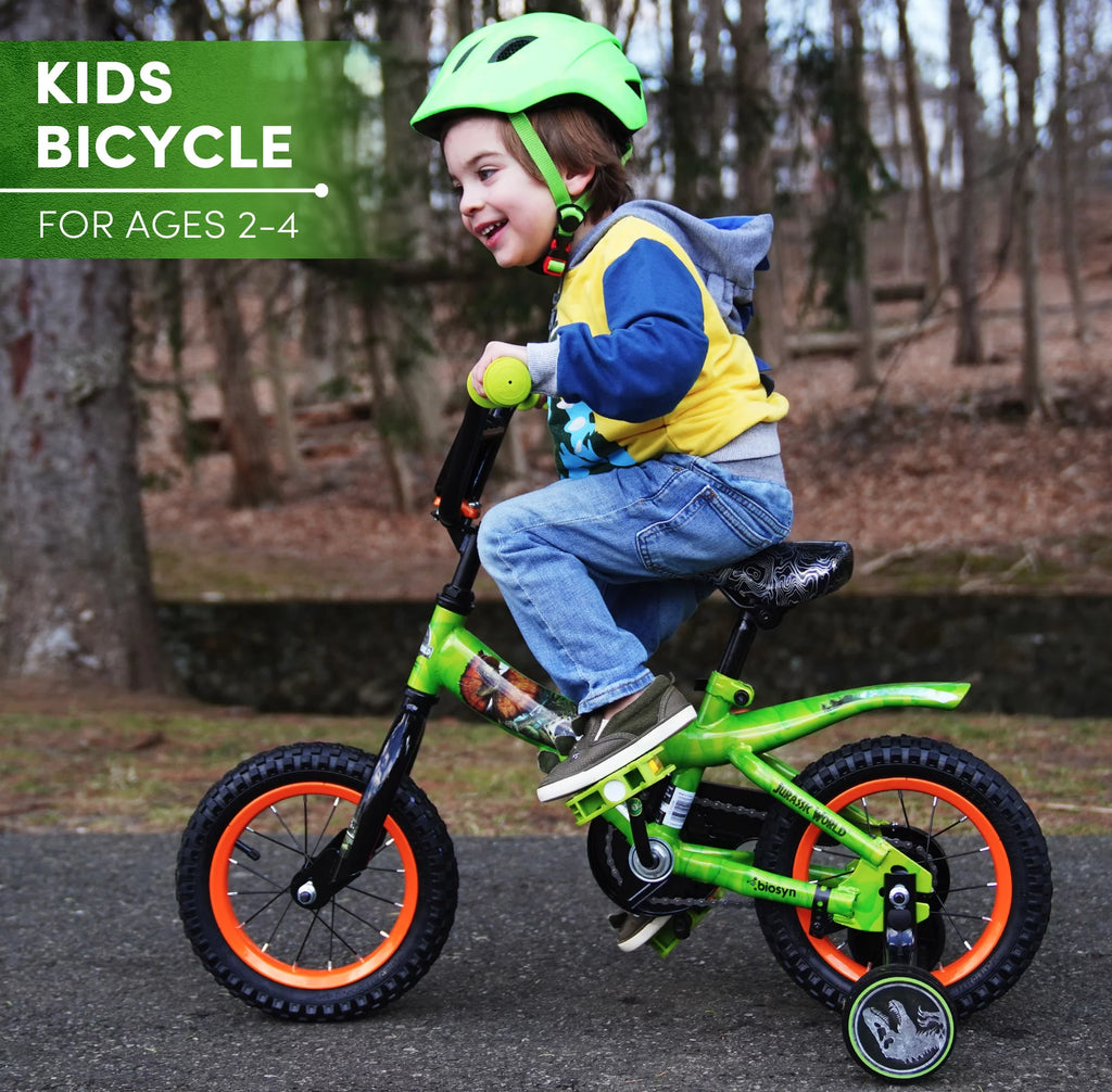 Green and Orange 12-inch Boy's Bicycle with Training Wheel I62798