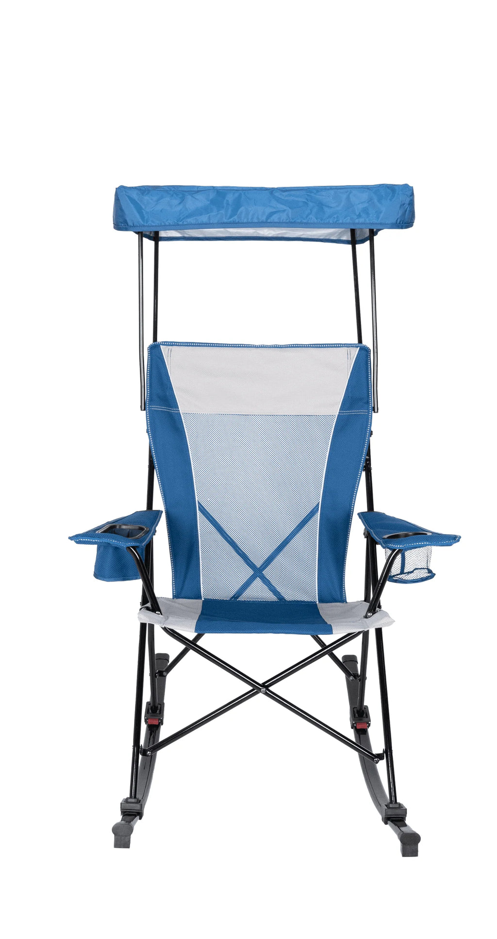 Blue and Grey Mesh Rocking Camp Chair with Canopy P971