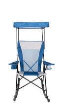 Blue and Grey Mesh Rocking Camp Chair with Canopy P971