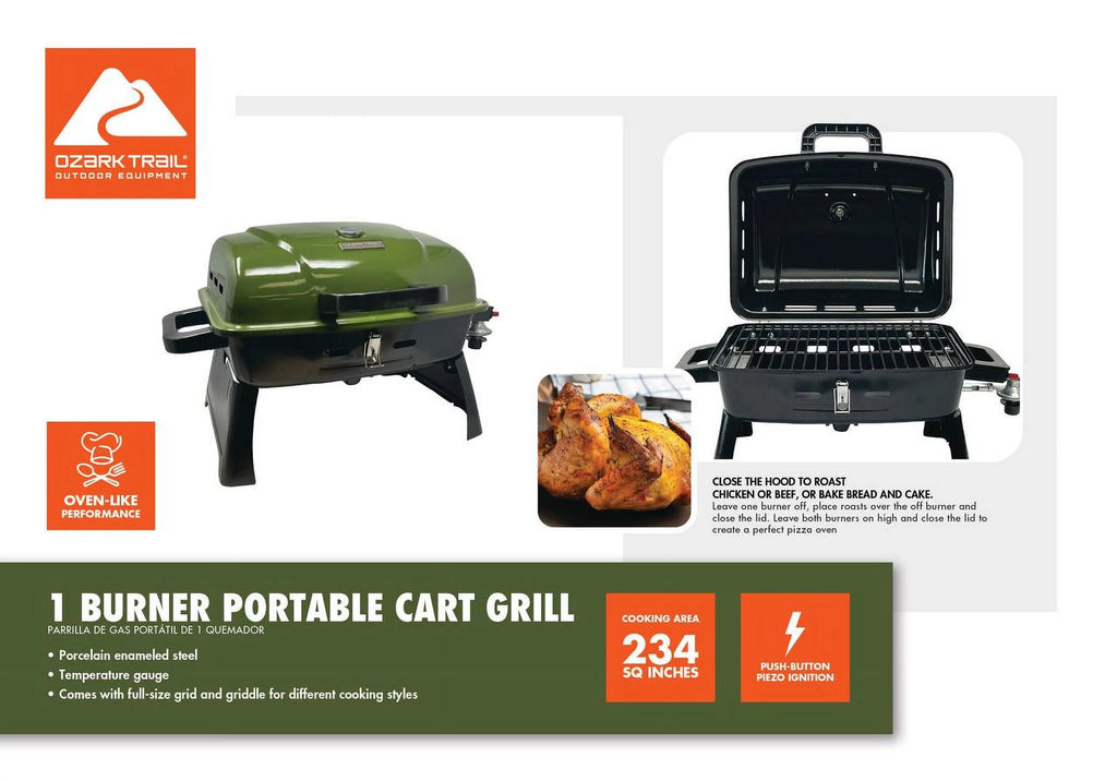 Portable 1 Burner Propane Grill with Griddle Plate C739