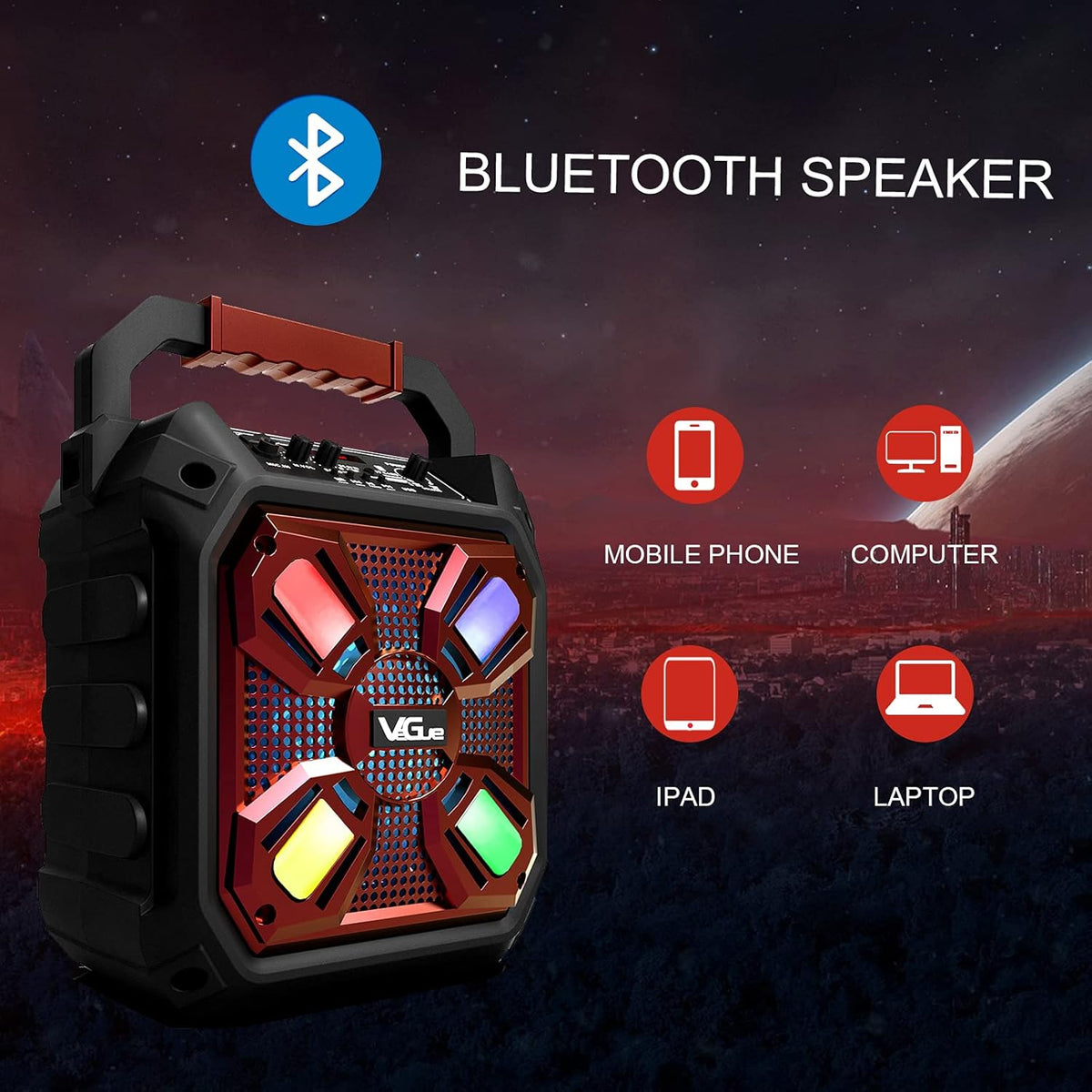 Karaoke Machine with Wireless Microphone and LED Lights S6694