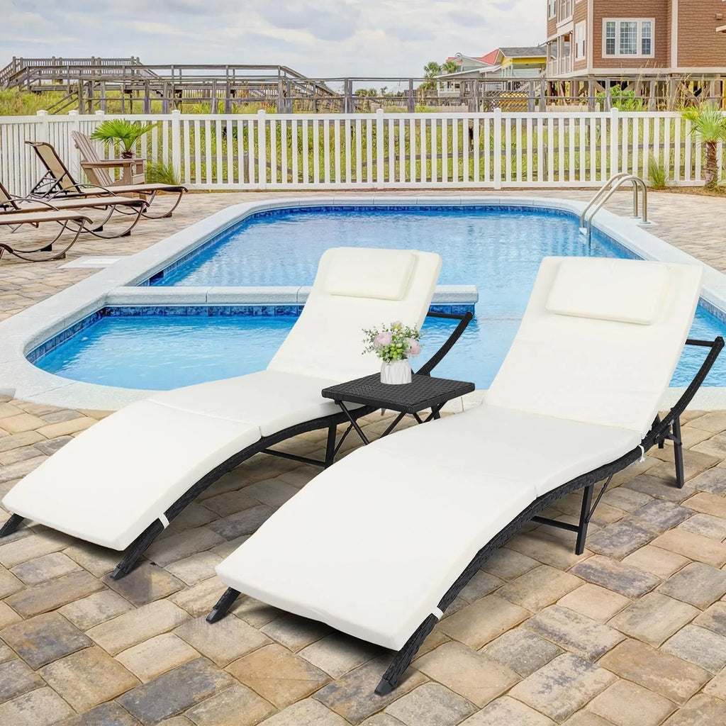 Chaise Lounge Set of 2 with 6 Backrest Angles and Canopy A3815